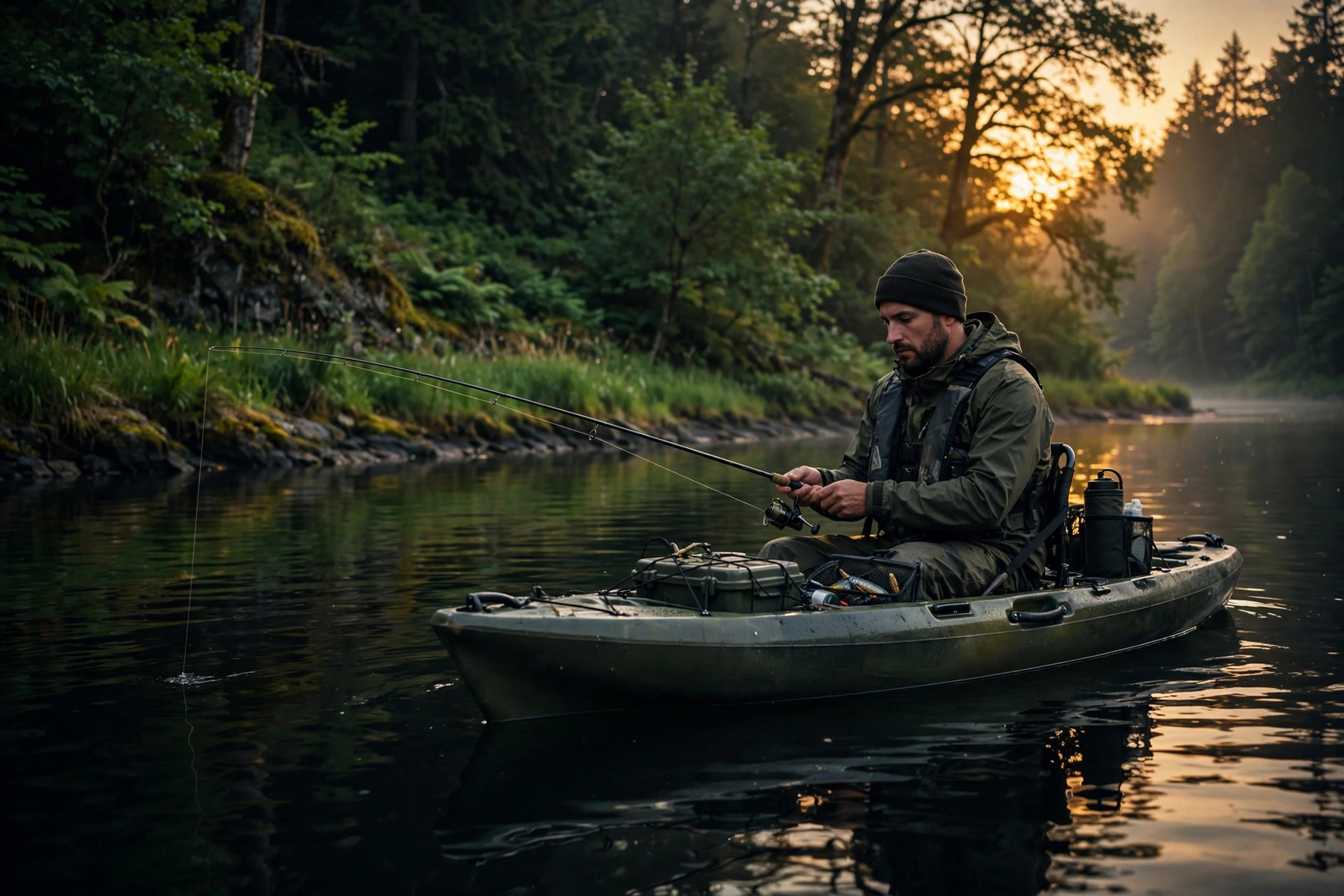 Kayak angler on the water